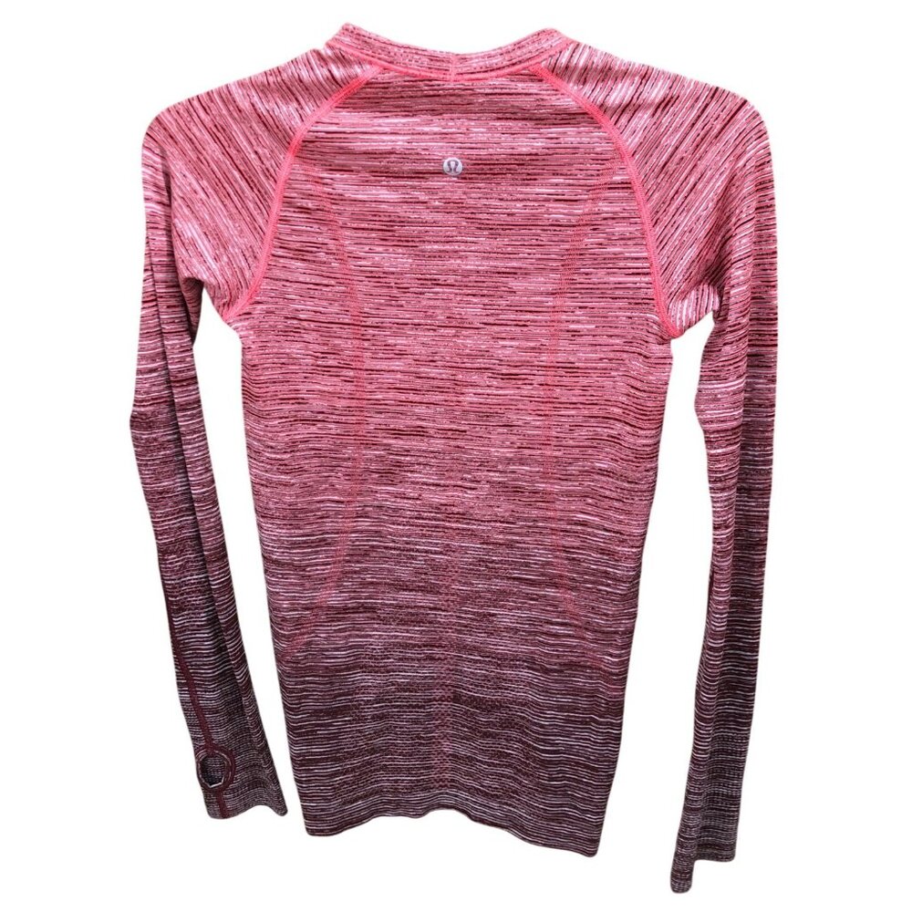 Lululemon Swiftly Tech Crew Top Long Sleeve Womens 4 Pink Red Athleisure Workout - Picture 2 of 9